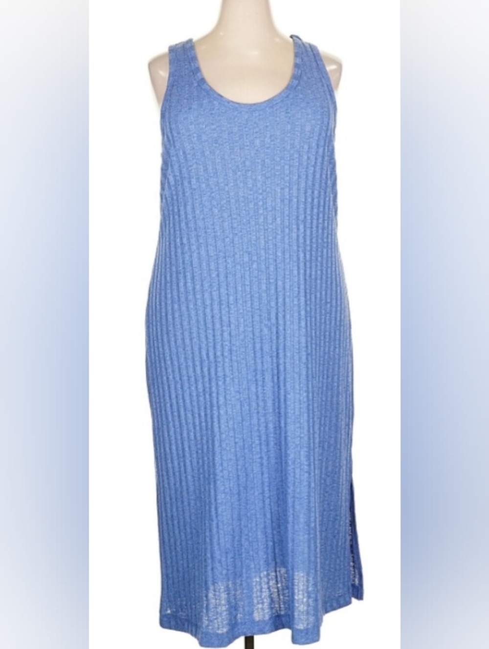 H&M Blue Ribbed Casual Dress Size 1X EUC